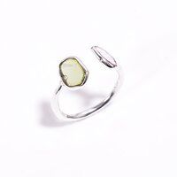 Watermelon Tourmaline Natural Gemstone 925 Sterling Silver Ring Size US 5 Adjustable Girls Fashion Rings Exporter