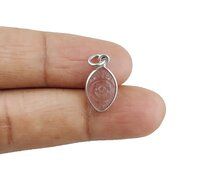 Strawberry Quartz Evil Eye Carving Sterling Silver Marquise Shape 8x12mm Charm