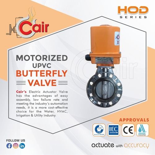 MOTORIZED UPVC BUTTERFLY VALVE