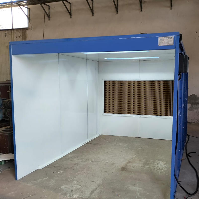 Dry Back Painting Booth - 1.2mm GI Panels, Powder Coated | Modular Design, Top/Rear Belt Driven Fans, Flame Proof Motors, Bolted Maintenance Door