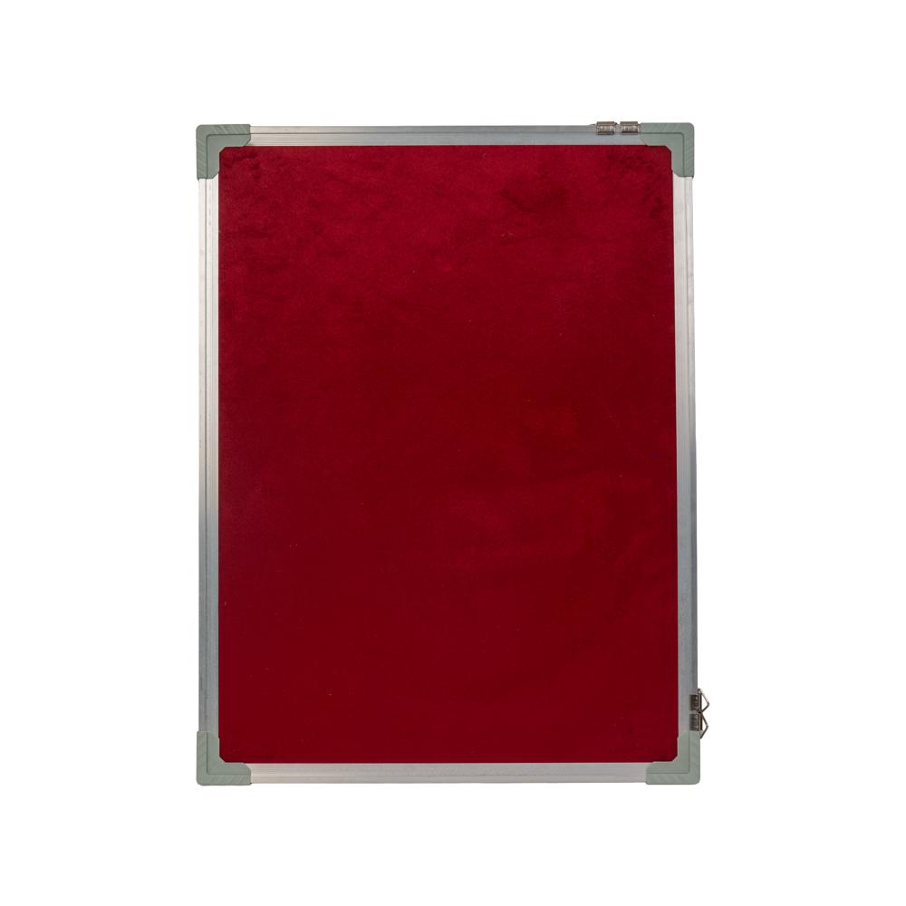Fabric Notice Board - Velvet Cloth Surface, Rectangular Size As Required, Maroon, Green, Blue | Durable Aluminium Frame, Non-magnetic Display