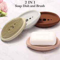 SILICONE CLEANING BRUSH with SOAP HOLDER 2 IN 1 (6137)