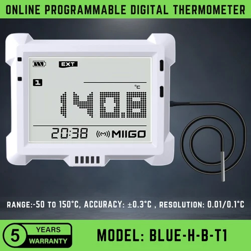 Digital Thermo Meter With Single External Temperature sensor With Clock From MIIGO