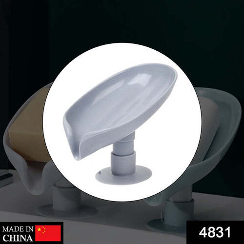 SELF DRAINING SOAP HOLDER FOR BATHROOM LEAF SHAPE SOAP DISH KITCHEN SOAP TRAY (4831)