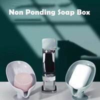 SELF DRAINING SOAP HOLDER FOR BATHROOM LEAF SHAPE SOAP DISH KITCHEN SOAP TRAY (4831)