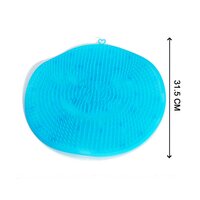 SHOWER FOOT SCRUBBER BRUSH WITH SUCTION ACUPRESSURE FOOT MAT (6210)