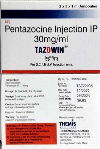  ताज़ोविन इंजेक्शन सामग्री: पेंटाज़ोसिन 30Mg/Ml