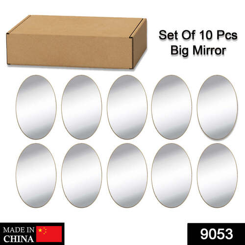 Big Oval Adhesive-Bathroom-Mirror-Wall Pack Of 10 (9053) Application: Bathroom Mirror