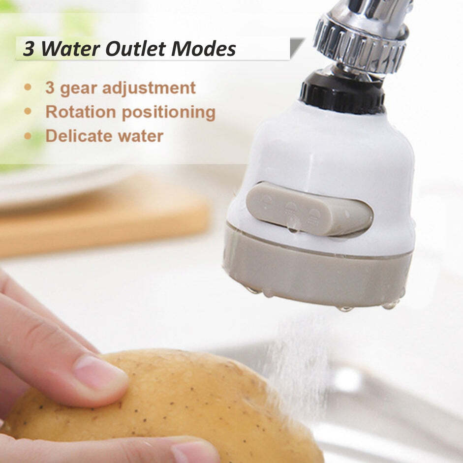 ROTATABLE SPLASH PROOF 3 MODES WATER SAVING NOZZLE FILTER FAUCET SPRAYER (1589)