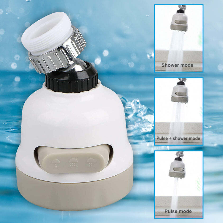 ROTATABLE SPLASH PROOF 3 MODES WATER SAVING NOZZLE FILTER FAUCET SPRAYER (1589)