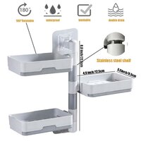 SELF-ADHESIVE 3 LAYER SOAP DISH HOLDER SAVER BOX STORAGE (4727A)