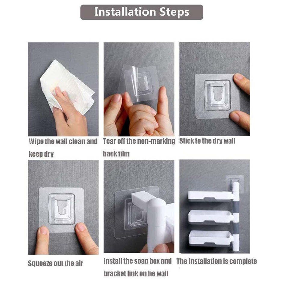 SELF-ADHESIVE 3 LAYER SOAP DISH HOLDER SAVER BOX STORAGE (4727A)