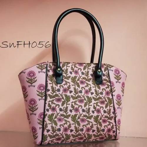 Multicolor Fabric Printed Ladies Hand Bag