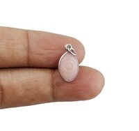 Pink Opal Evil Eye Marquise Charm - Sterling Silver 8x12mm, Customizable Gemstone Design Options