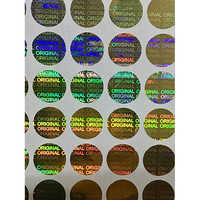 Holographic Sticker Labels - Acrylic, 25mm Diameter, Yellow | Bi-colour Hologram With Micro Text, Laser Numbering, Qc Passed