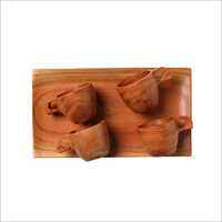 Wooden Cup Plate - Wood Material, Carved And Polished Finish | Customized Colors, Elegant Design For Tea And Soup Serving, Ideal For Homes And Restaurants