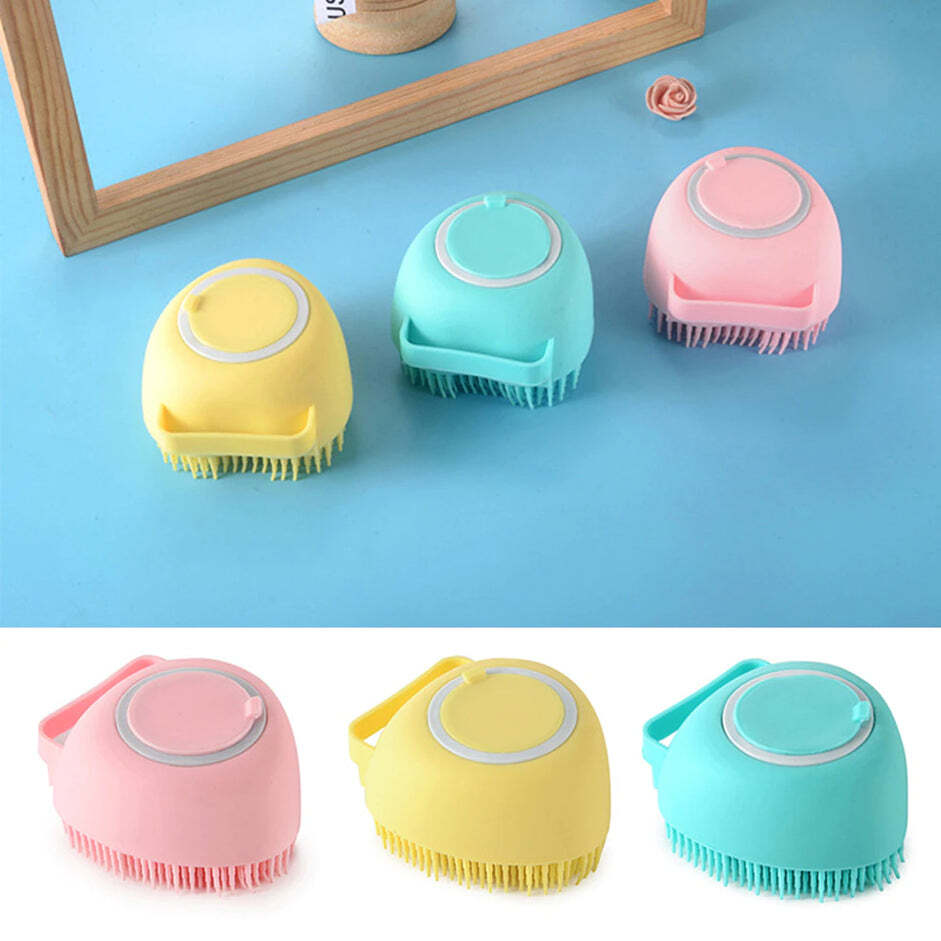 SILICON MASSAGE BATH BRUSH HAIR SCALP BATHING BRUSH FOR CLEANING BODY (6424)