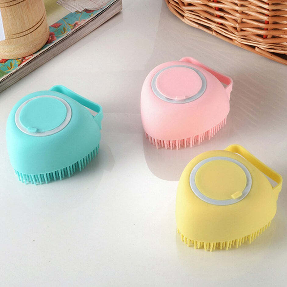 SILICON MASSAGE BATH BRUSH HAIR SCALP BATHING BRUSH FOR CLEANING BODY (6424)