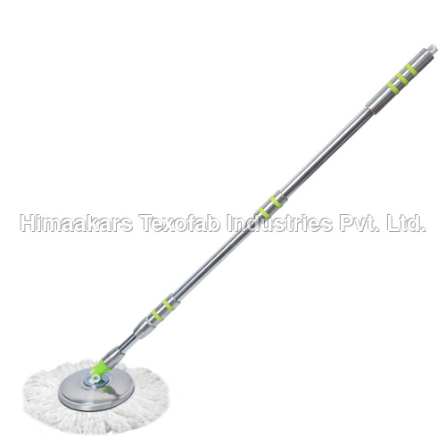 Fastclean Bucket Mop Handle and Dish and Refill - Stainless Steel and Cotton Blend, Blue, Green, Pink, Sky Blue | 3-Part Handle Set, Original Microfiber Technology, 3X Better Cleaning