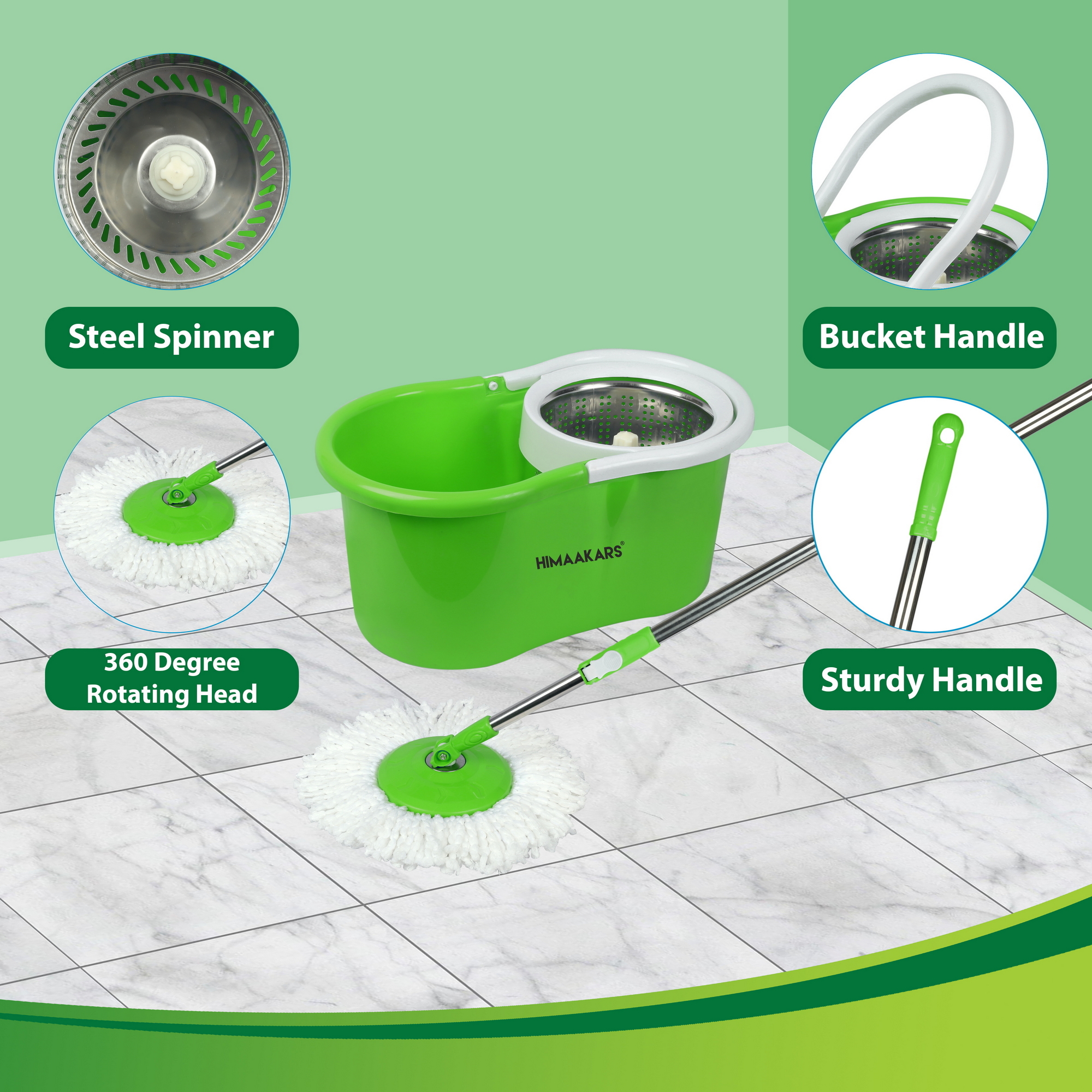 Fastclean Spin Mop 360 Degree (Steel)