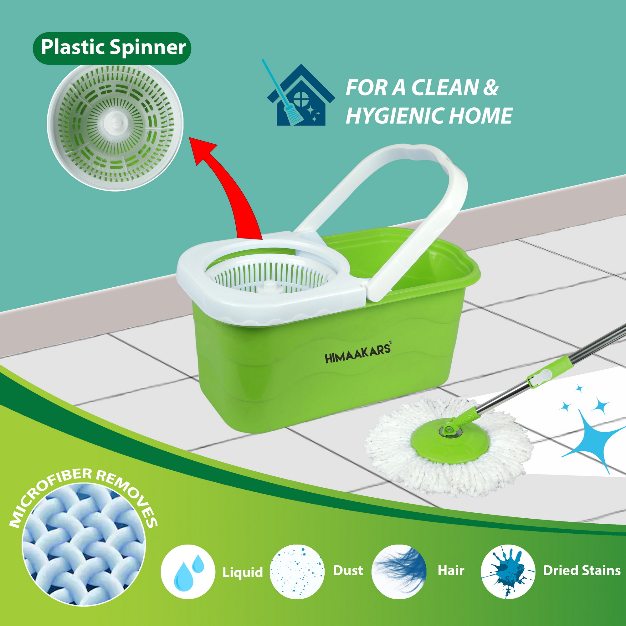 Fastclean Spinz Bucket Mop (Plastic)