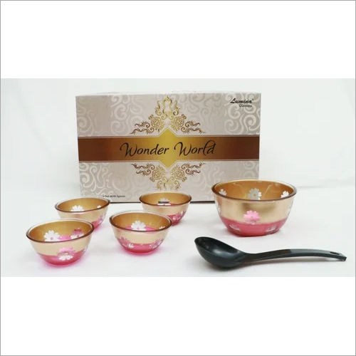 Printed Glass Pudding Set