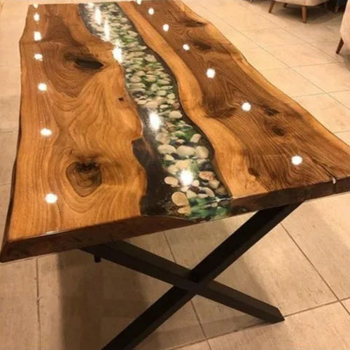 Teak Wood Round Epoxy Resin Coffee Table, Without Storage at Rs 7000/piece  in Rajkot