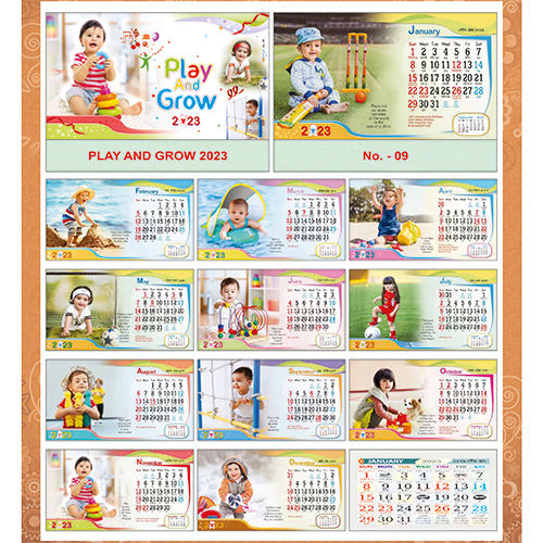 9.75x1.5 Inch Play And Grow 2023 Calendar