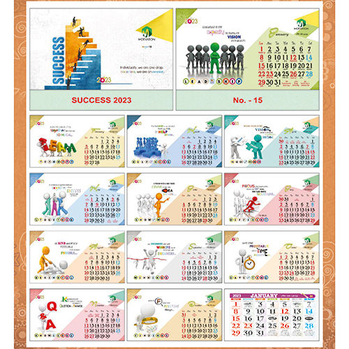 9.75x1.5 Inch Success 2023 Calendar