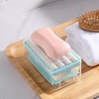 MULTIFUNCTIONAL 2IN1 PORTABLE SOAP DISH SOAP DISPENSER WITH ROLLER AND DRAIN HOLES SOAP HOLDER FOAMING SOAP BAR BOX (6296)