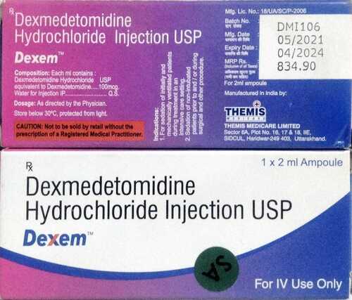 DEXEM 2ML DEXMEDETOMIDINE HYDROCHLORIDE INJECTION