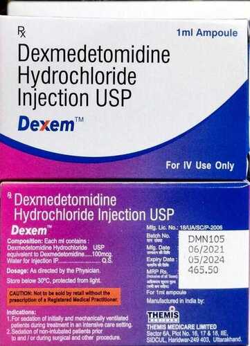 DEXEM 1ML DEXMEDETOMIDINE HYDROCHLORIDE INJECTION