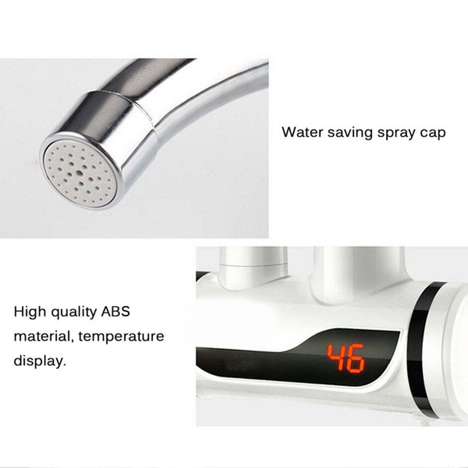STAINLESS STEEL LED DIGITAL DISPLAY INSTANT HEATING ELECTRIC WATER HEATER FAUCET TAP GEYSER (1684A)