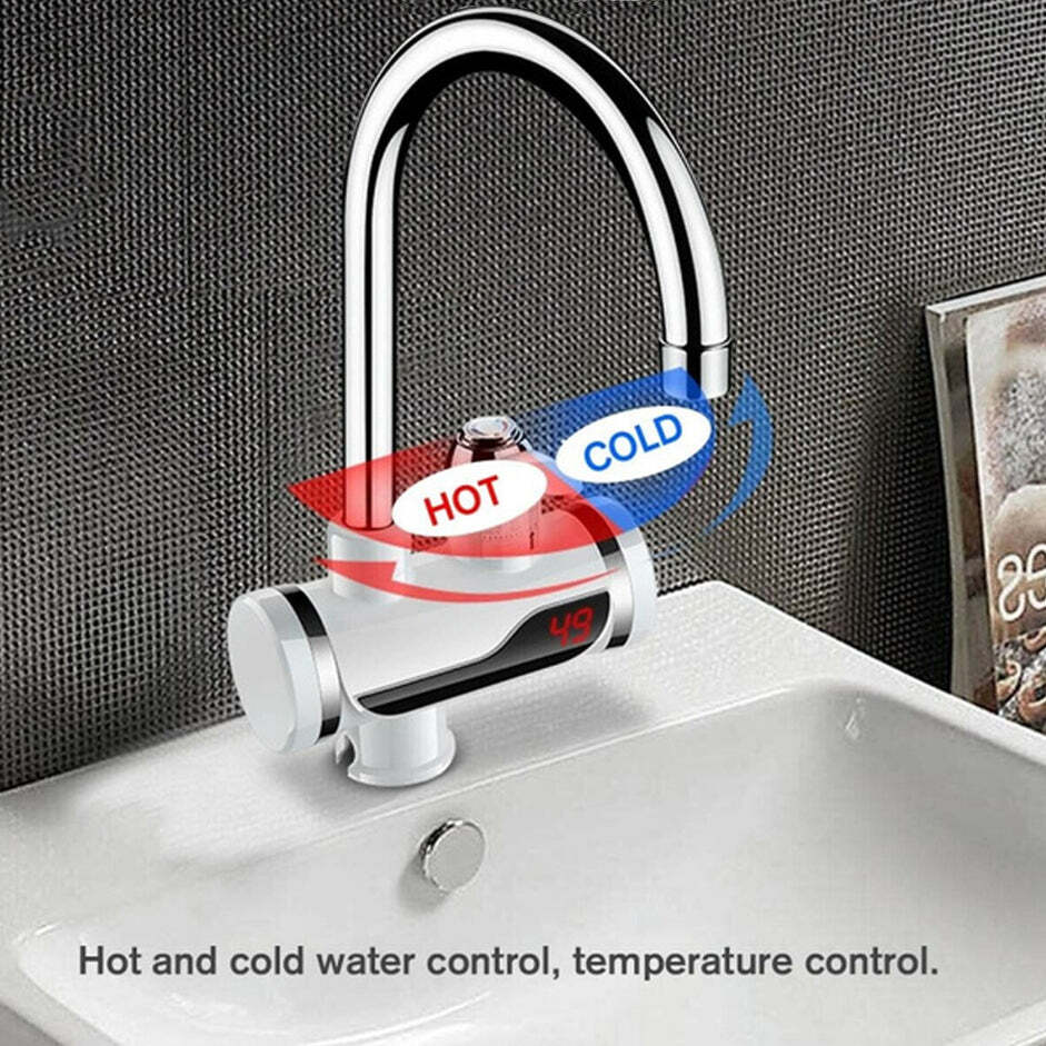 STAINLESS STEEL LED DIGITAL DISPLAY INSTANT HEATING ELECTRIC WATER HEATER FAUCET TAP GEYSER (1684A)