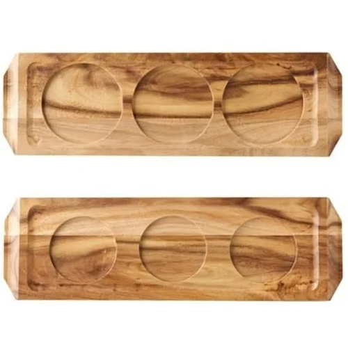 Acacia Wood Tray - Wooden Serving Tray, Different Available Sizes - Crafted from Durable Acacia Wood for Elegant Presentation and Versatile Use