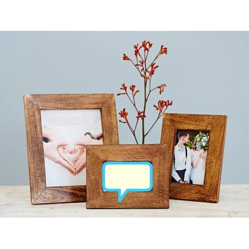 Photo Frame Wooden - Solid Acacia Wood, Polished Finish | Natural Elegance for Capturing Cherished Memories