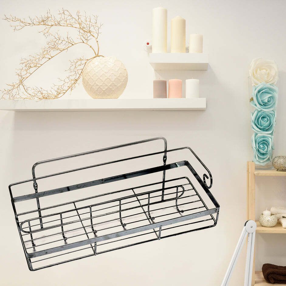 STAINLESS STEEL CHROME FINISH SILVER WALL MOUNT MULTI PURPOSE BATHROOM SHELF 35 CM (5135)