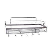 STAINLESS STEEL CHROME FINISH SILVER WALL MOUNT MULTI PURPOSE BATHROOM SHELF 35 CM (5135)