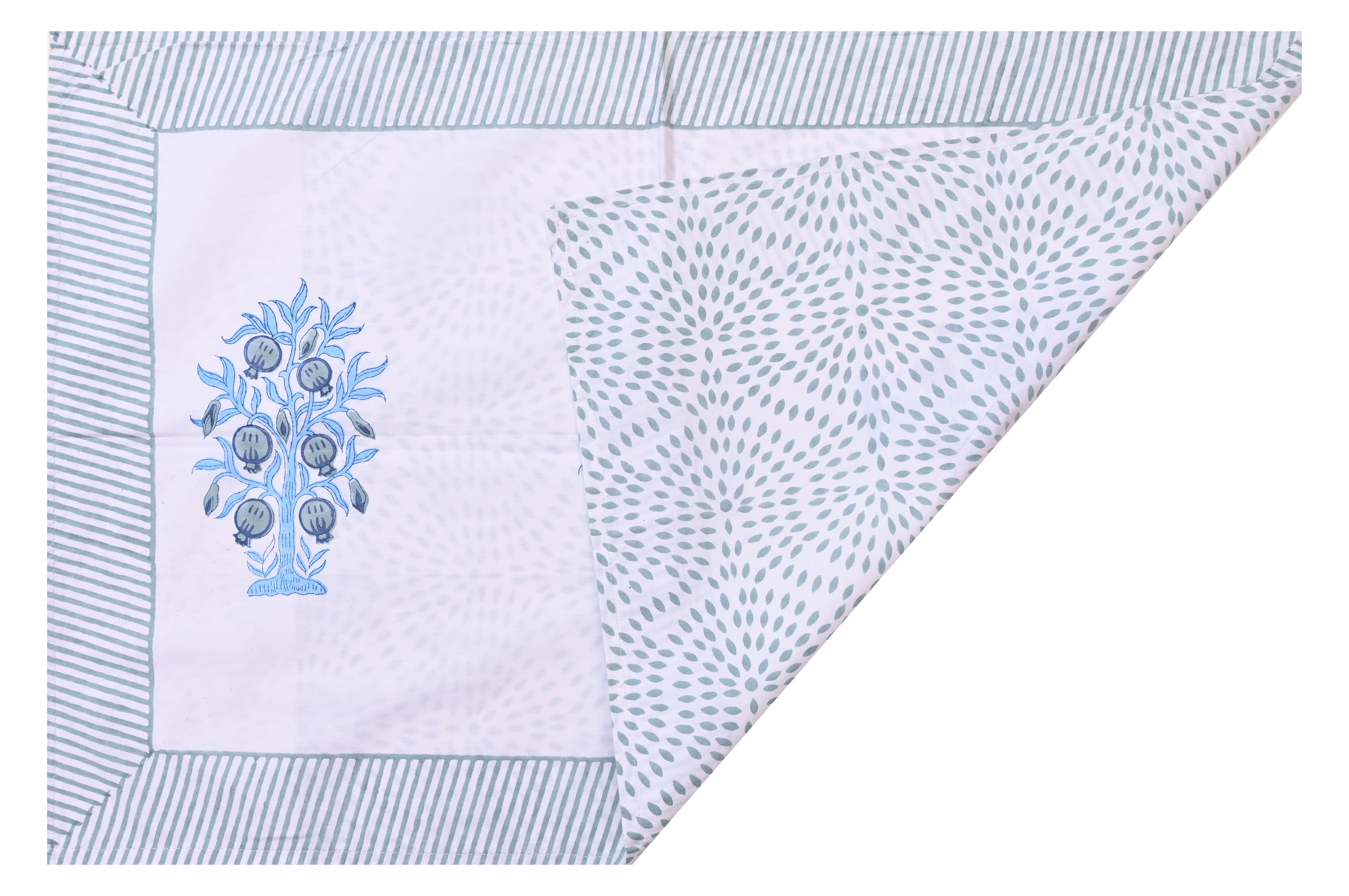 Jaipuri cotton hand block printed bedsheet