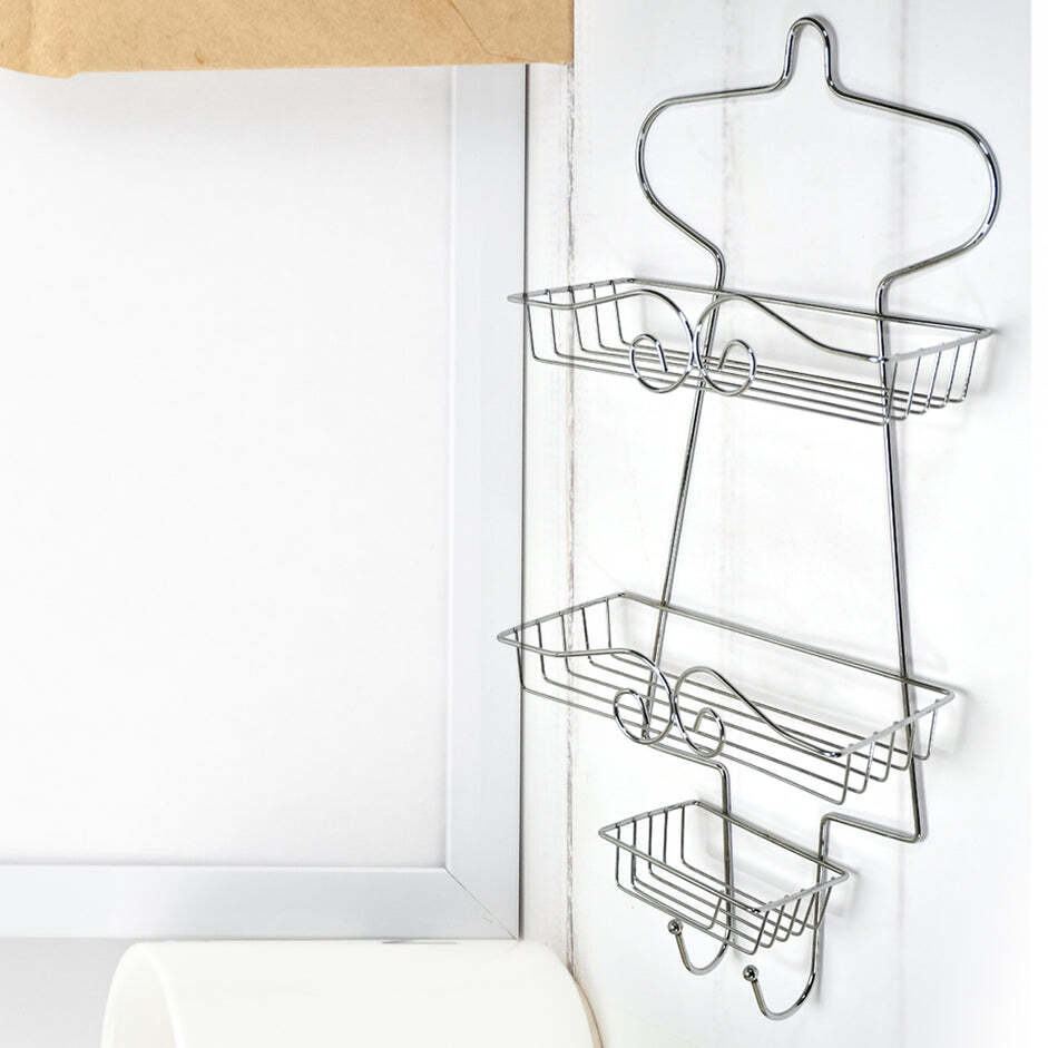 WALL MOUNTABLE HOLDER BATHROOM RACK MULTIPURPOSE STAND STAINLESS STEEL WALL SHELF 58CM (5154)