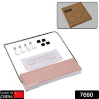 Wall Mounted Foldable Wash Basin Storage Rack Shelf Holder Self Adhesive With Sticker (7600) - Abs + Steel, 25x6x7cm, Multi Color | Multifunctional For Bathroom & Kitchen, Space Saving Design