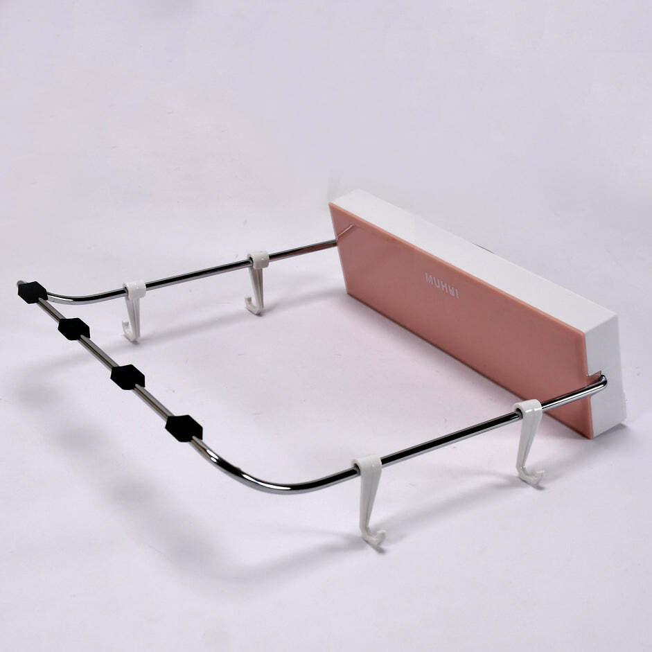 WALL MOUNTED FOLDABLE WASH BASIN STORAGE RACK SHELF HOLDER SELF ADHESIVE WITH STICKER (7600)