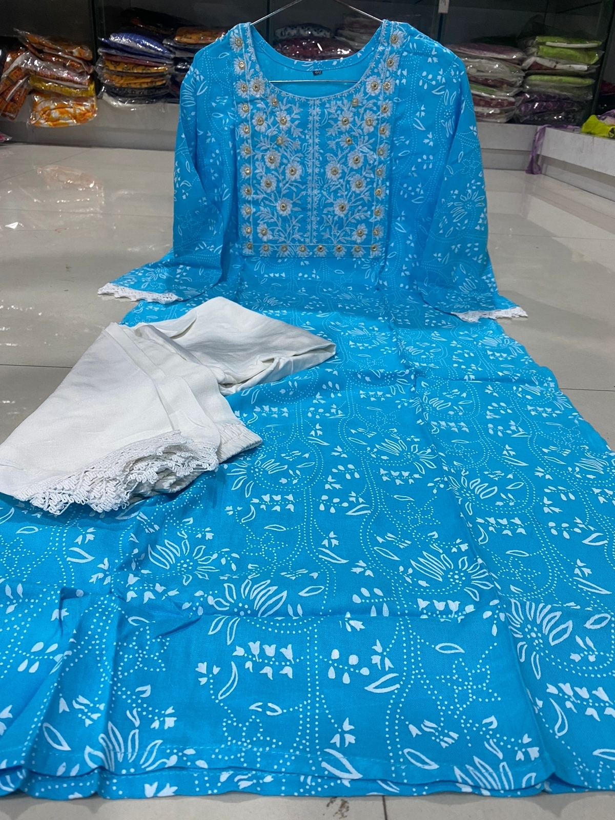 Khushbu Blue Rayon Kurti