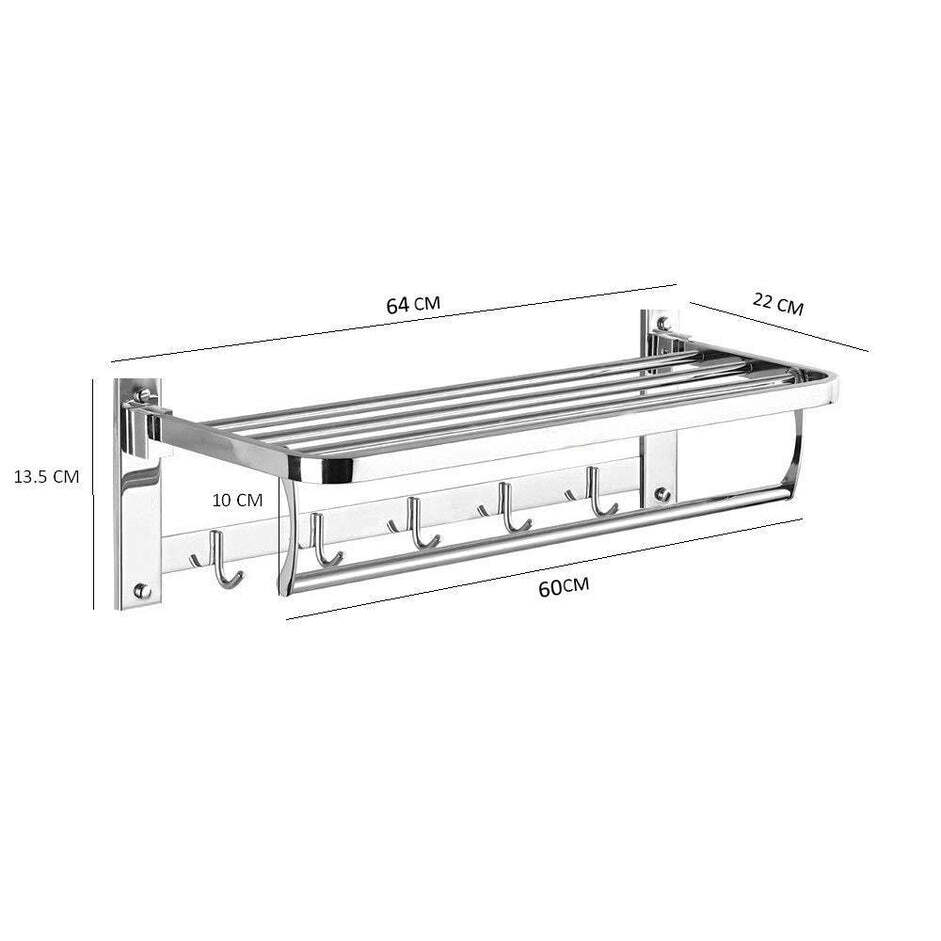 BATHROOM ACCESSORIES STAINLESS STEEL FOLDING TOWEL RACK (0314)
