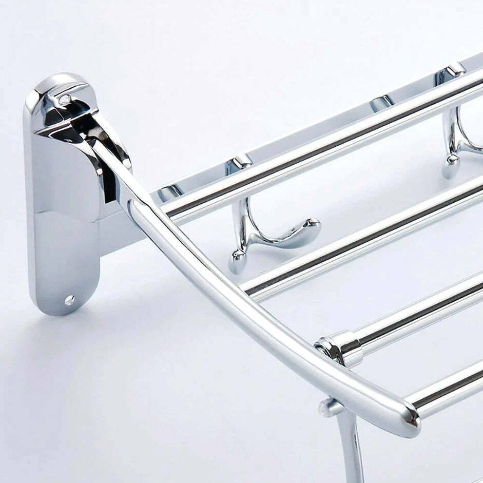 STAINLESS STEEL FOLDING TOWEL RACK CUM TOWEL BAR 18 INCH (0491)