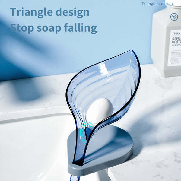 LEAF SHAPE SOAP BOX SELF DRAINING BATHROOM SOAP HOLDER