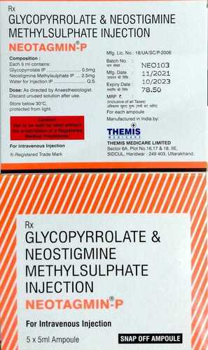 NEOTAGMIN P GLYCOPYROLATE NEOSTIGMINE METHYLSULPHATE INJECTION