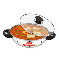 Stainless Steel Kadhai With Glass Lid