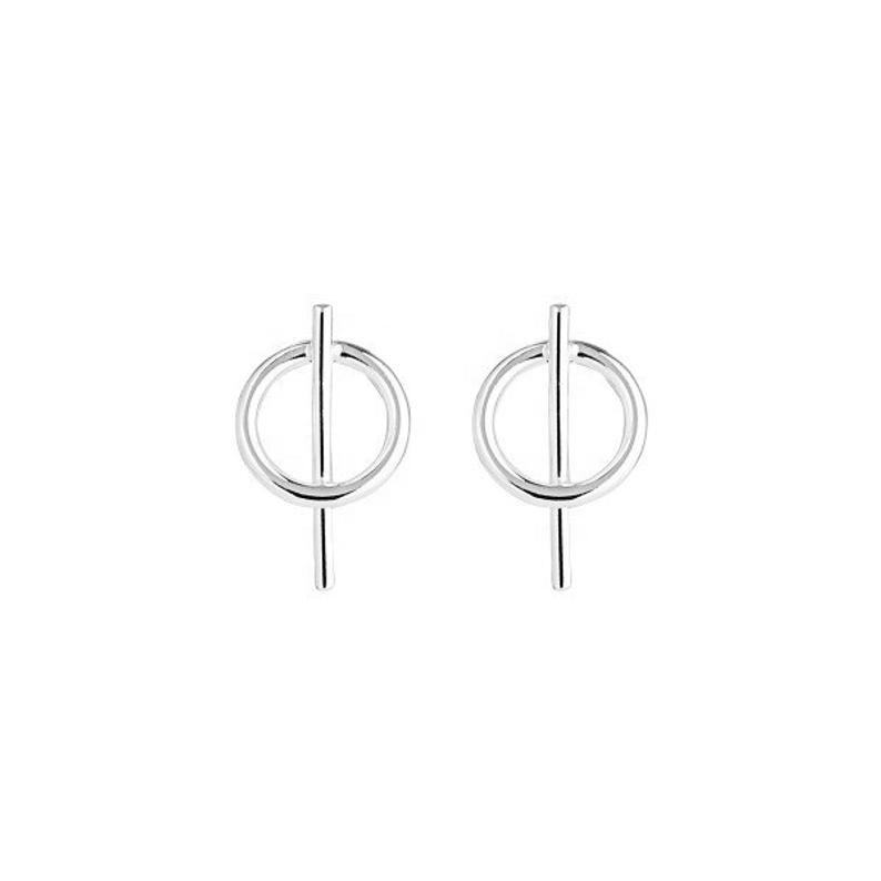 925 Sterling Silver Handmade Beautiful Tiny Hoop And Bar Drop Earrings