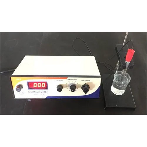 Digital PH Meter - Metal Build, 220-440 Voltage | Industrial Usage, Elegant White Design